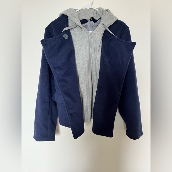 Anthropologie Maeve Twofer Hoodie Peacoat - Picture 3 of 14
